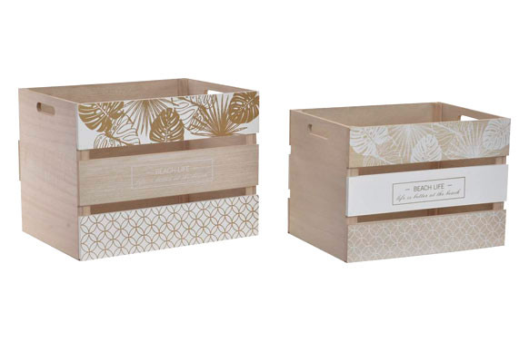 CAJA MADERA (SET 2U) HOJAS BLANCA