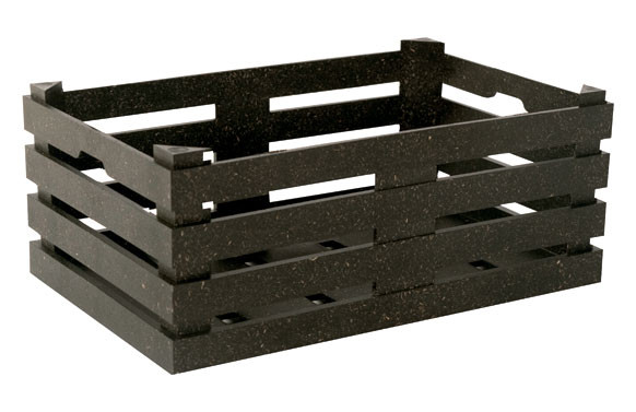 CESTA FIBRA TIPO CAJA22X14X9 CM-NEGRA
