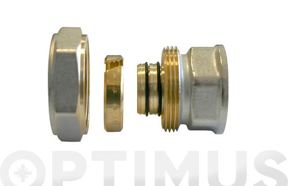 ENLACE COMPRESION RECTO MIXTO COBREDN15 X 1/2\" HEMBRA
