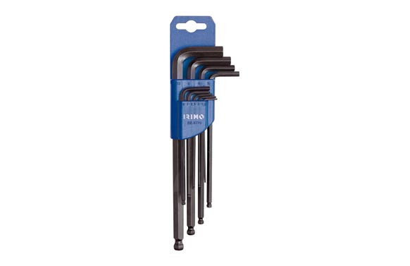 LLAVE ALLEN PUNTA BOLA JUEGO 9 PIEZAS1,5 - 2 -2,5 - 3 - 4 - 5 - 6 - 8 - 10 MM