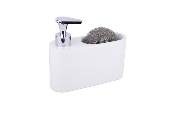 DOSIFICADOR CON ESTROPAJO CERAMICABLANCO