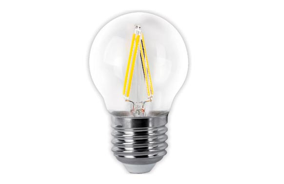 LAMPARA ESFERICA LED CLARA FILAMENTO E27 4 W LUZ FRIA