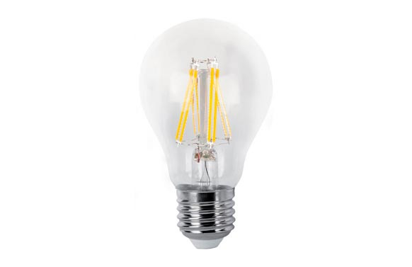 LAMPARA ESTANDAR LED FILAMENTO CLARA E27 8 W LUZ CALIDA