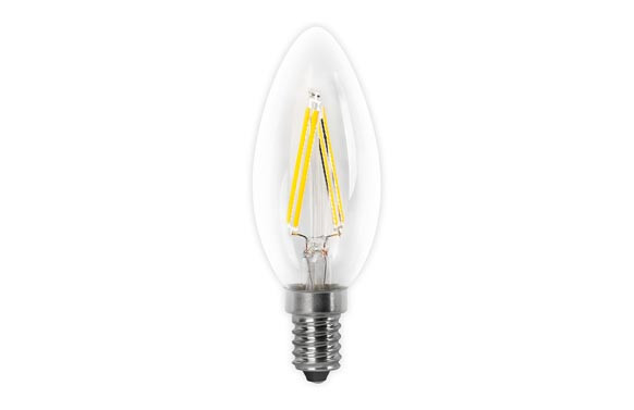 BOMBILLA LED FILAMENTO VELA CLARA E14 4 W400 LM FRIA