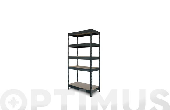 ESTANTERIA METAL/AGLOMERADO RIVET 90/455 BALDAS 176X90X45CM GRIS ANTRACITA