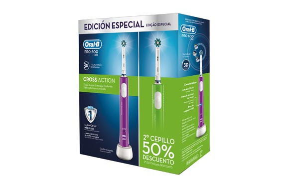 CEPILLO DENTAL ORAL-B DUO CROSS ACTIONPRO600 (PACK 2 UDS) VERDE/MORADO