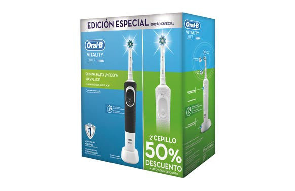CEPILLO DENTAL ORAL-B DUO CROSS ACTIONVITALITY (PACK 2 UDS) BLANCO/NEGRO