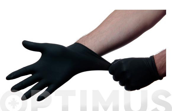 GUANTE DESECHABLE NITRILO SIN POLVO NEGRO (100 UDSTALLA - G