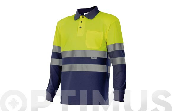 POLO BICOLOR ALTA VISIBILIDAD MANGA LARGATALLA L - AMARILLO / MARINO