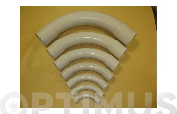 CURVA CORTA PVC GRIS (25 UDS)M-25