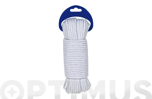 CUERDA ALGODON TRENZADO 4,5MM20 MT BLANCO