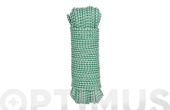 CUERDA PE TRENZADO CON ALMA Ø 4,5 MM15 MT VERDE /BLANCO