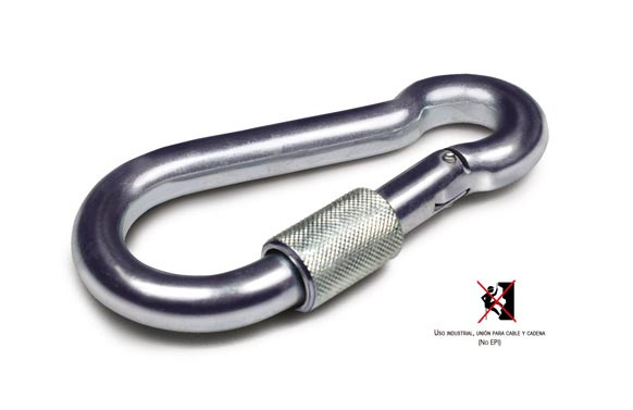MOSQUETON BOMBERO CON SEGURO ZINCADO (1 UNIDAD)Ø 8-80 MM 230 KG