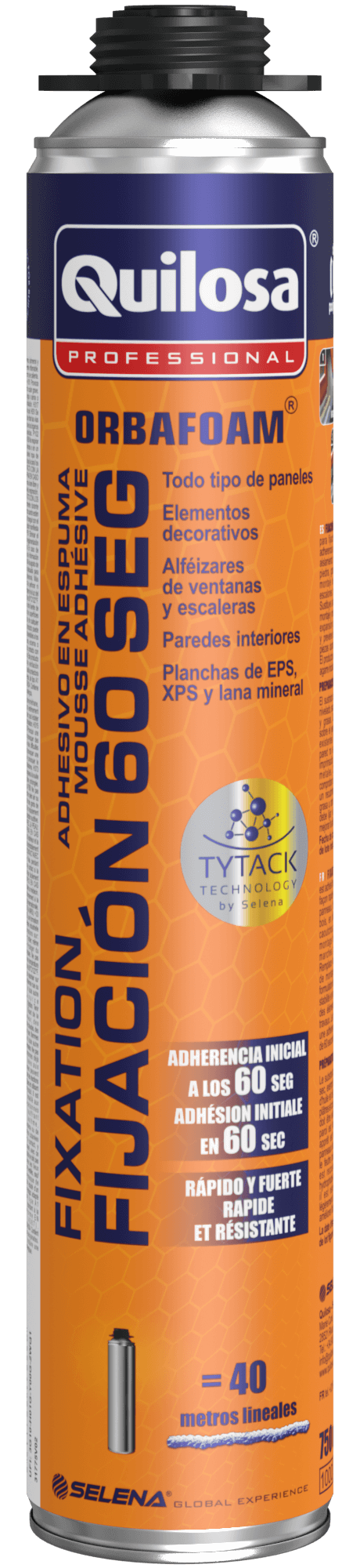 ADHESIVO DE MONTAJE ESPUMA ORBAFOAM FIJACIÓN 60 SE750ML PISTOLA
