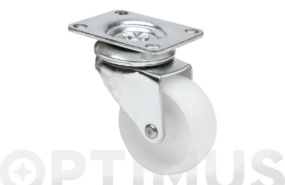 RUEDA MUEBLE AUXILIAR GIRATORIA Z POLIPROPILENO D6PLACA 75X55 MM 60 KG