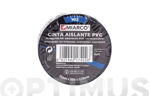 CINTA AISLANTE M1320 M X 19 MM BLANCO