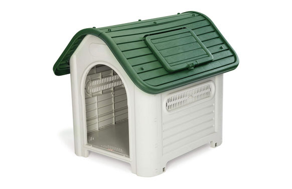 CASETA RESINA PARA PERRO BEIGE/VERDE DAKOTA72 X 87 X H75