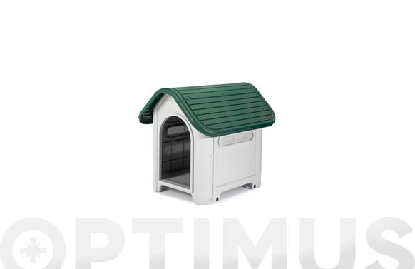 CASETA RESINA PARA PERRO BEIGE/VERDE KIRA59 X 75 X H66