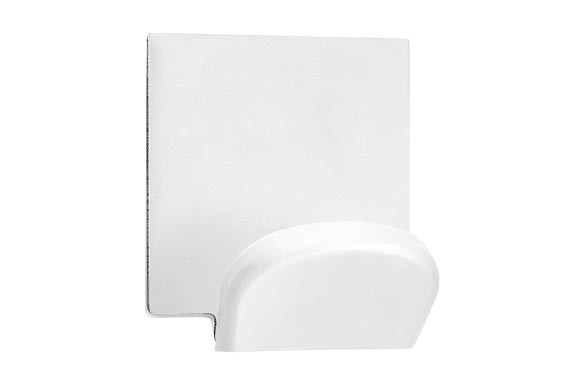 COLGADOR ADHESIVO 1 GANCHO ACERO INOXIDABLE 2078BLANCO 2 UDS