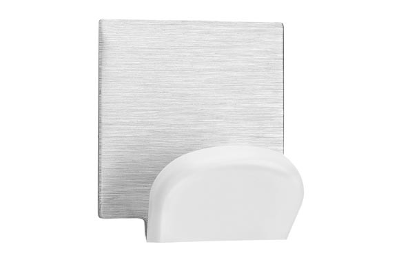 COLGADOR ADHESIVO 1 GANCHO ACERO INOXIDABLE 2078CROMO MATE/BLANCO 2 UDS