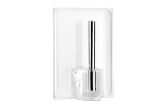 COLGADOR ADHESIVO 1 GANCHO PLASTICO PARA VISILLOS TRANSPARENTE 4 UDS