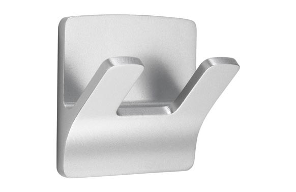 COLGADOR ADHESIVO 2 GANCHOS PLASTICO 2192CROMO MATE
