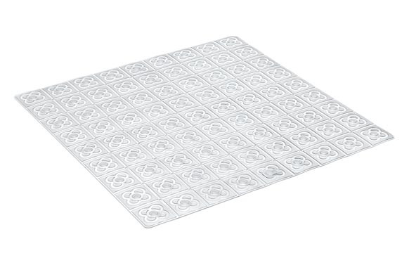 ALFOMBRA BAÑO ANTIDESLIZANTE CON VENTOSAS BCN54X54 TRANSLUCIDO