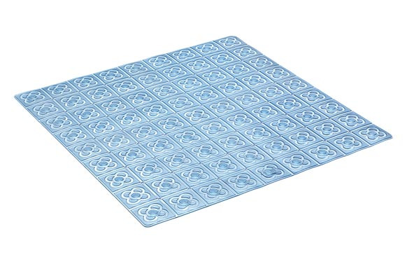 ALFOMBRA BAÑO ANTIDESLIZANTE CON VENTOSAS BCN54X54 AGUA
