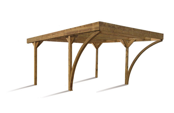 COCHERA MADERA CON TECHO DOUBLE HAROLD512 X 604 CM POSTE 11,5 X 11,5 CM