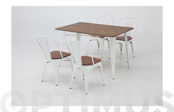 SILLA ACERO BAMBOOBLANCO