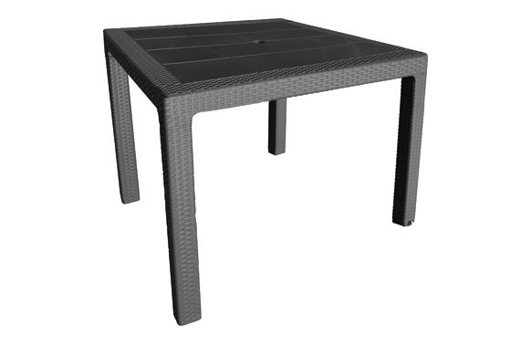 MESA RESINA RATAN 80X80 CM ELEGANCE NEGRO