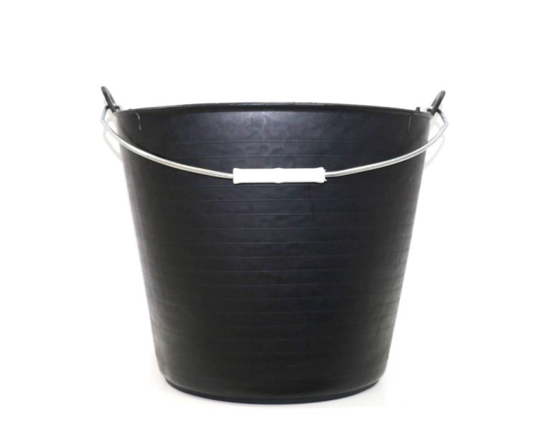 CAPAZO PLASTICO CON ASA METALICA 22 LNEGRO