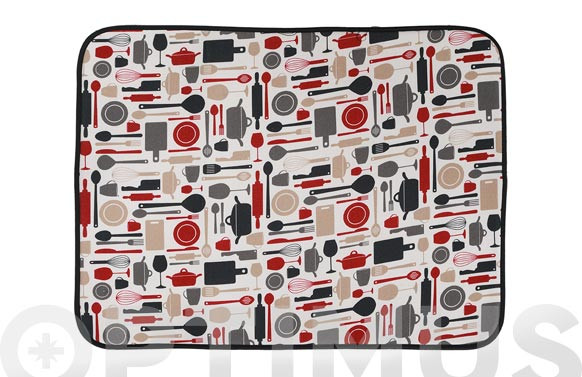 TAPETE ESCURRIDOR MICROFIBRA XLGATCHES COCINA NEGRO 45 X 60 CM