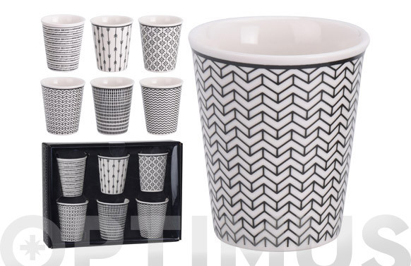 VASO PORCELANA CAFE 6 PIEZAS90 ML