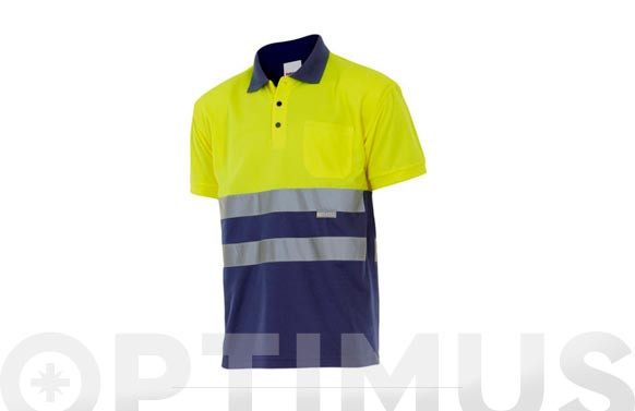 POLO BICOLOR ALTA VISIBILIDAD MANGA CORTAAMARILLO / MARINO S