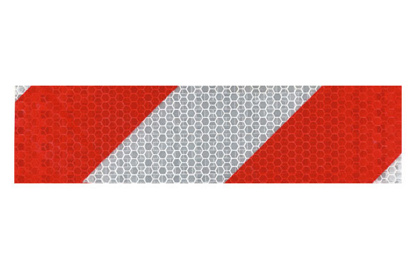 CINTA ADHESIVA SEÑALIZACION REFLECTANTE33 M X 50 MM BLANCA/ROJA