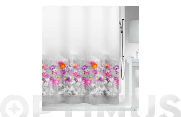 CORTINA BAÑO POLIESTER 180X200ABELLA GREY PINK