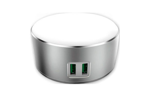 CARGADOR 2USB CON 3 NIVELES DE LUZ