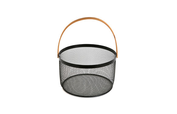 CESTA MULTIUSO/FRUTERO REDONDANEGRO ASA MADERA