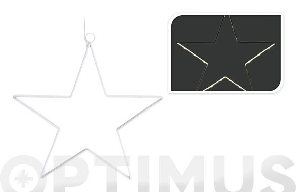 ESTRELLA LEDS A PILAS27 X 28 CM BLANCA