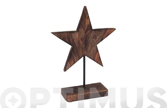 ESTRELLA MADERA CON BASE20 X 26 X  CM
