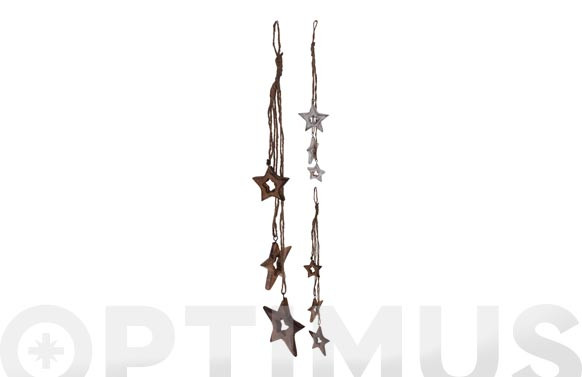 COLGANTE MADERA CUERDA ESTRELLASSURTIDAS