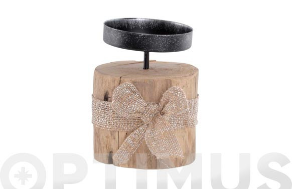 PORTAVELA MADERA METAL 8X12 CM