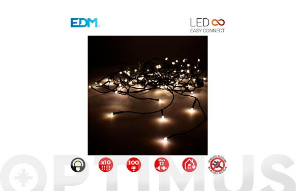CORTINA LED  EASY-CONNECT C.VERDE2X1M-BLANCO CALIDO