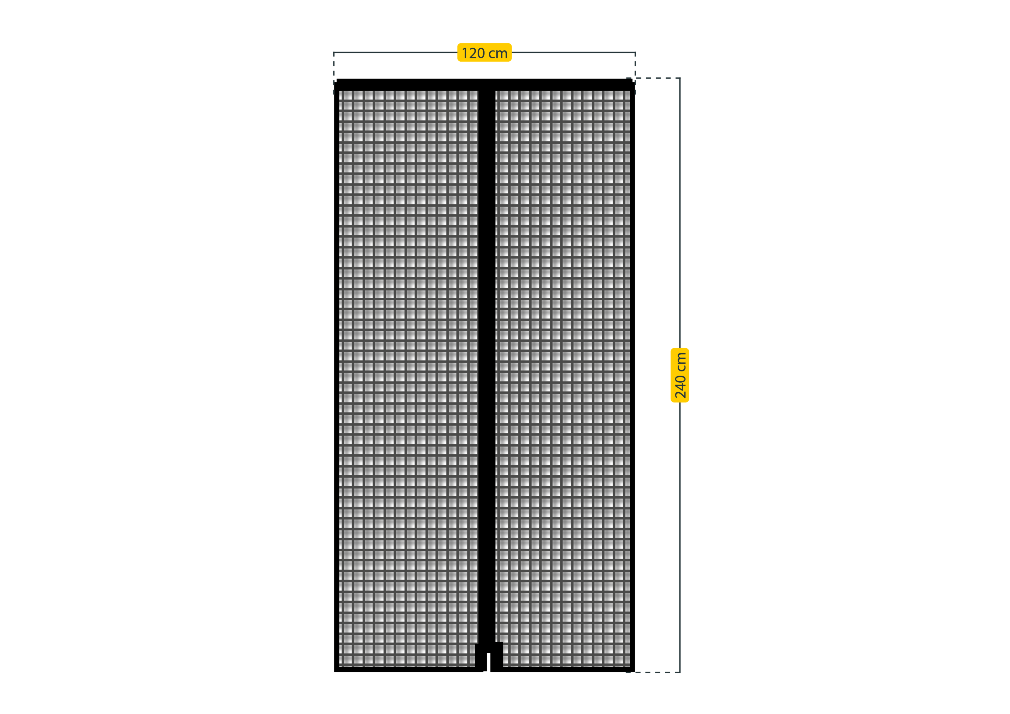 MOSQUITERA CORTINA MAGNETICA ANTRACITA120 X 240 CM