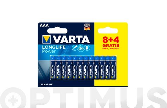 PILA ALCALINA LONG LIFELR03 AAA BL.8+4