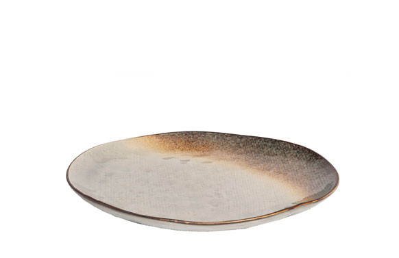 PLATO STONEWARE BICOLOR IRREGULARLLANO 27 CM