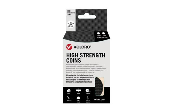 DISCO CIERRE GANCHO Y BUCLE ADHESIVO (6 UNIDADES)Ø 45 MM ULTRAFUERTE NEGRO