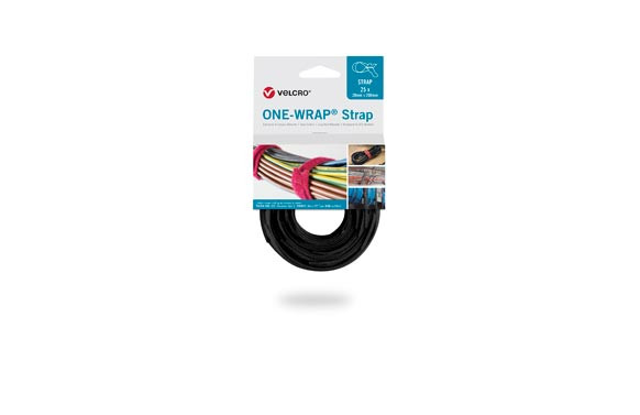 BRIDA CIERRE GANCHO Y BUCLE ONE-WRAP STRAP (25 UN)20X200 MM NEGRO