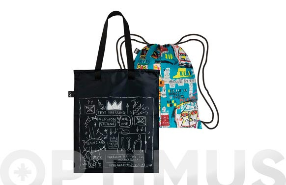 MOCHILA BOLSA REVERSIBLE LOQUICOLORS/NEGRO DECORADO
